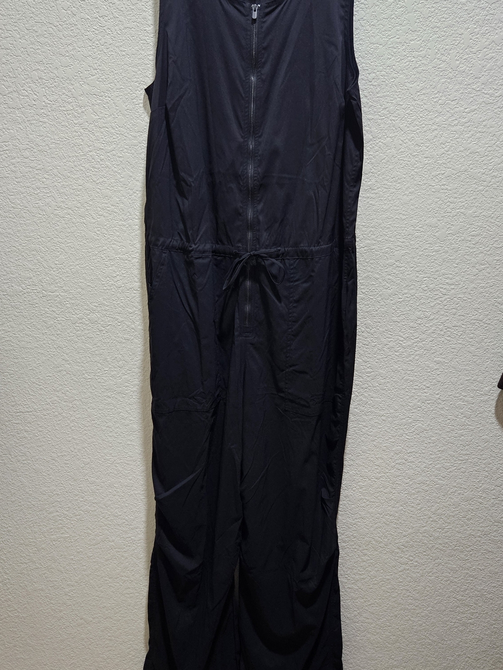Athleta Black Athletic Jumpsuit Wide Leg Sleeveless Fron Zip - Picture 4 of 8